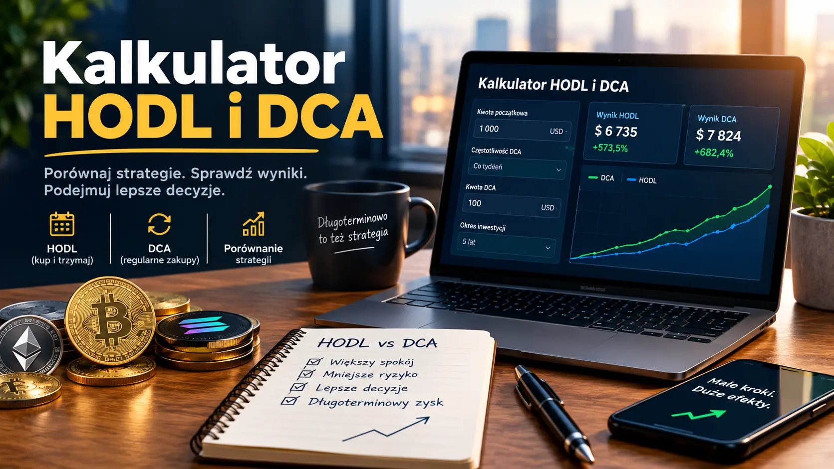 Kalkulator HODL i DCA