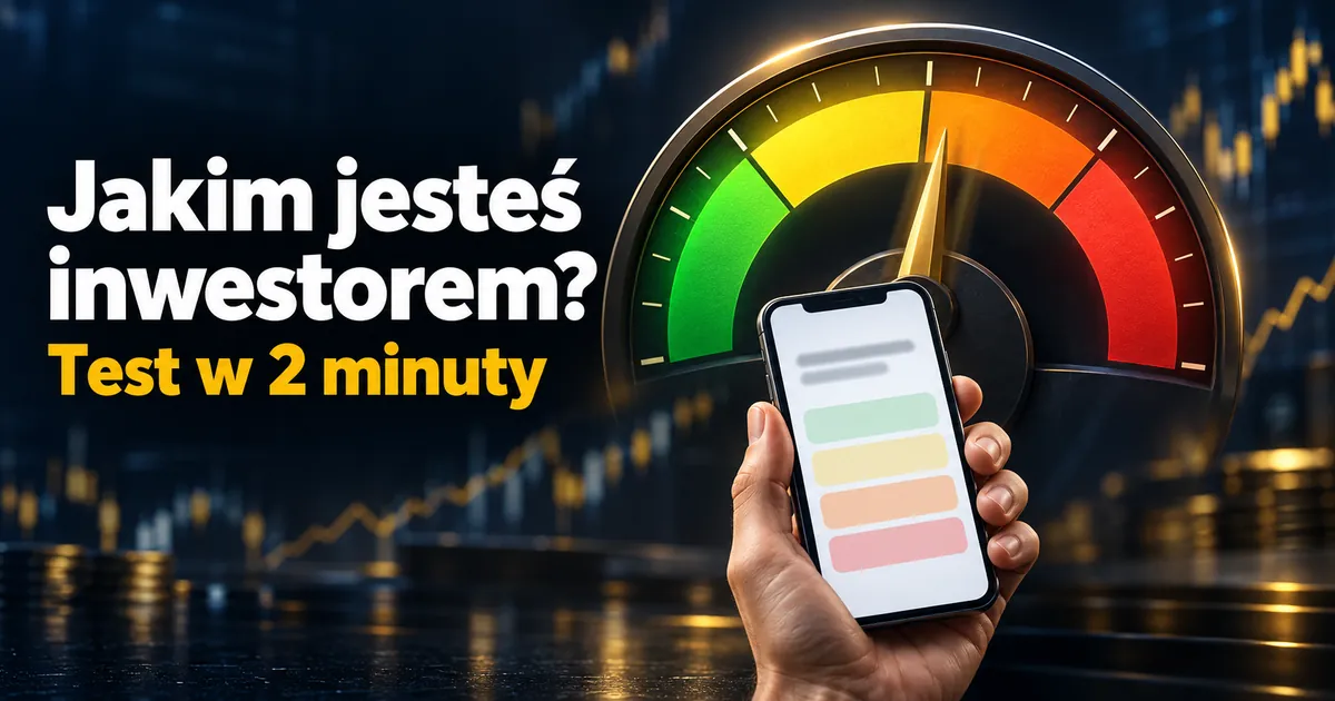 Ręka z telefonem na tle wskaźnika postępu.